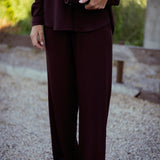 AVELINE BROWN RIBBED TWO-PIECE SET