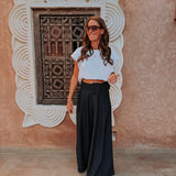 MEKNES DARK BLUE STRIPED BELT PANTS