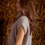 AURIELLE TAUPE KNITTED ZIP SWEATER