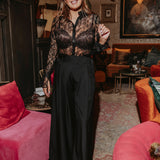 HOLIDAY CHEER BLACK LACE BLOUSE