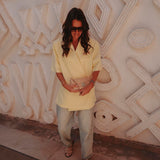SOUKAINA YELLOW SHORTSLEEVE BLAZER
