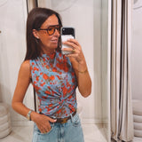YUNA BLUE FLOWER TOP