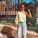 LEONA YELLOW ONE SHOULDER BLOUSE
