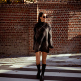 CITY MOOD TAUPE ARGYLE DRESS