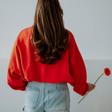 AZALEA CORAL RED SWEATER