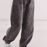 DARK GREY BALLOON JEANS A3394