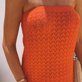ALBARES RED CROCHET TWO-PIECE SET