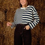 SEREN DARK BLUE STRIPED LONGSLEEVE SHIRT