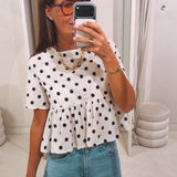 KAYA ECRU POLKADOTS BLOUSE