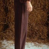 BROWN BALLOON WIDE LEG JEANS 9111-9