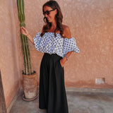 SIHAM BLACK WIDE LEG PANTS