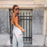 LIZZIE BROWN OPEN BACK TOP