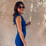 ERA COBALT BLUE RIBBED DRESS