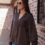 TAMMY BROWN SATIN BLOUSE