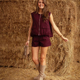 EMBERLY BORDEAUX TWO-PIECE SET