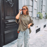 FAYE KHAKI OVERSIZED T-SHIRT