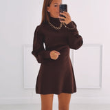 CATO BROWN KNITTED DRESS