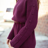 AUTUMN SOUL BURGUNDY KNITTED DRESS