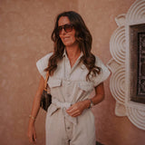 SOLEIL BEIGE DENIM JUMPSUIT