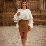 AGNES BROWN SUEDE SKIRT