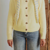 BOWIE YELLOW CARDIGAN WITH STRIPED SCARF