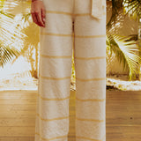 RIVIERA ECRU/LIGHT YELLOW STRIPED PANTS