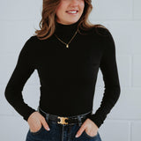 SUSANNA BLACK LONGSLEEVE TURTLENECK SHIRT