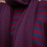LOTTIE BORDEAUX/DARK BLUE STRIPED SCARF
