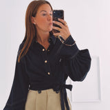 NOOR DARK BLUE DENIM BLOUSE