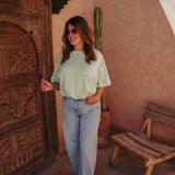 SOLSTICE LIGHT MINT CROPPED T-SHIRT