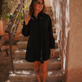 BOUZNIKA BLACK FLOWER DRESS
