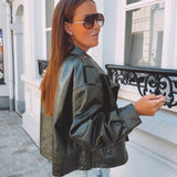 IVYLYN KHAKI LEATHER JACKET