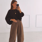 EVIE BROWN KNITTED PULLOVER