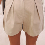 ANIKA TAUPE BELT SHORT