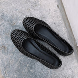 EUGENIA BLACK CROCHET BALLET FLATS