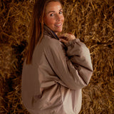 TRUDY DARK BLUE/TAUPE REVERSIBLE PUFFER JACKET