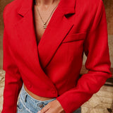 RAMONA RED CROPPED BLAZER