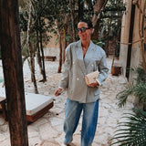 RESOLANA BEIGE CHECKERED BLAZER