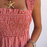 PORTINATX RED CHECKERED DRESS