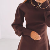 CATO BROWN KNITTED DRESS