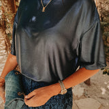 TEQUILA DARK BLUE SHINY T-SHIRT