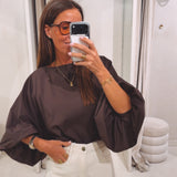 AMARIS BROWN BLOUSE