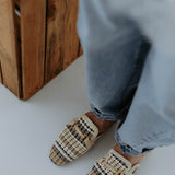 BEIGE RAFFIA LOAFERS