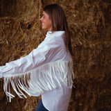 MUSTANG WHITE FRINGE BLOUSE