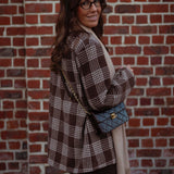 LEAH BROWN CHECKERED BLAZER