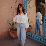 RACHIDA WHITE BASIC BLOUSE