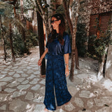 AY CARAMBA DARK BLUE LACE PANTS