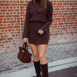 AUTUMN SOUL BROWN KNITTED DRESS