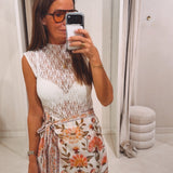 TALIA ECRU FLOWER SKORT