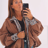 LISE BROWN CHECKERED JACKET